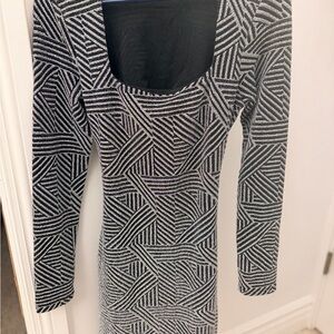 Madden Girl Black and silver sparkle Patterned Dress